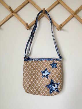 Vera Bradley Fireworks Medallion Straw Woven Crossbody Beach Bag